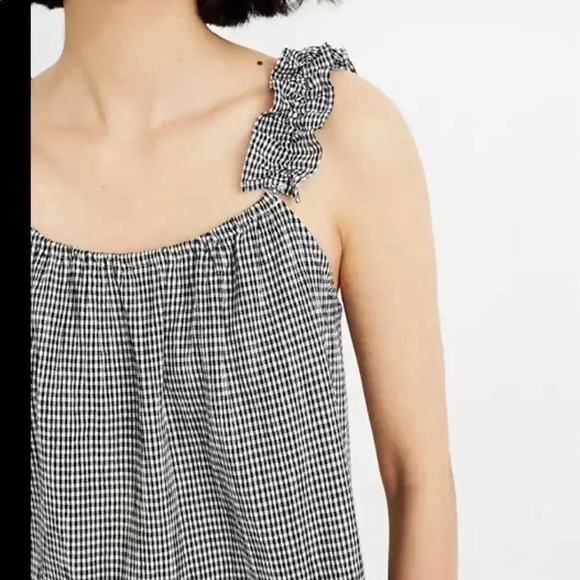 Madewell ruffled straps cami top in gingham Size 6 - Picture 2 of 8